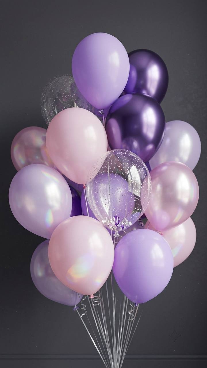 Сет шаров «Нежная лаванда и блеск»